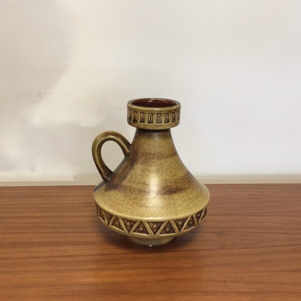 Yellow Ceramic Vase with Handle
