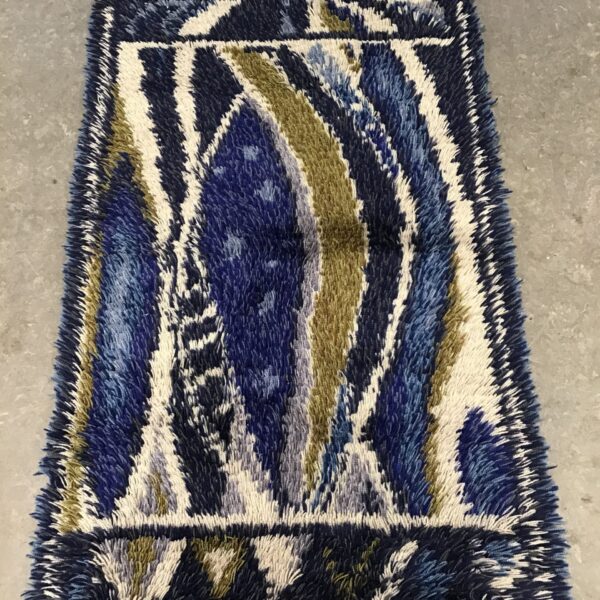 Retro Swedish Rya Rug 'Deux Poisson'