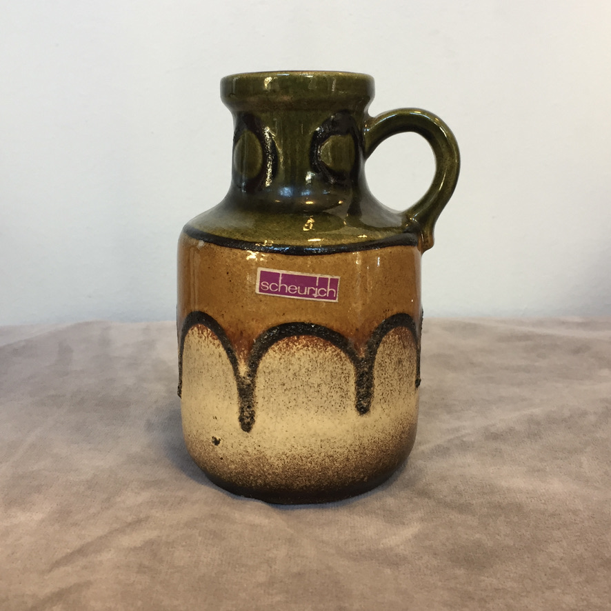 Small Green Handled Vase - Scheurich