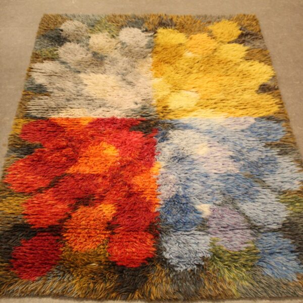 Retro Swedish Rya Rug 'Four Seasons'