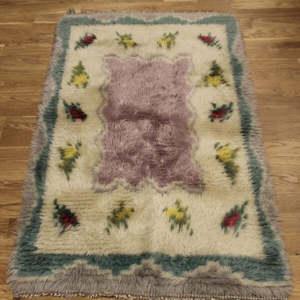 Retro Rya Rug 'Purple Garden'