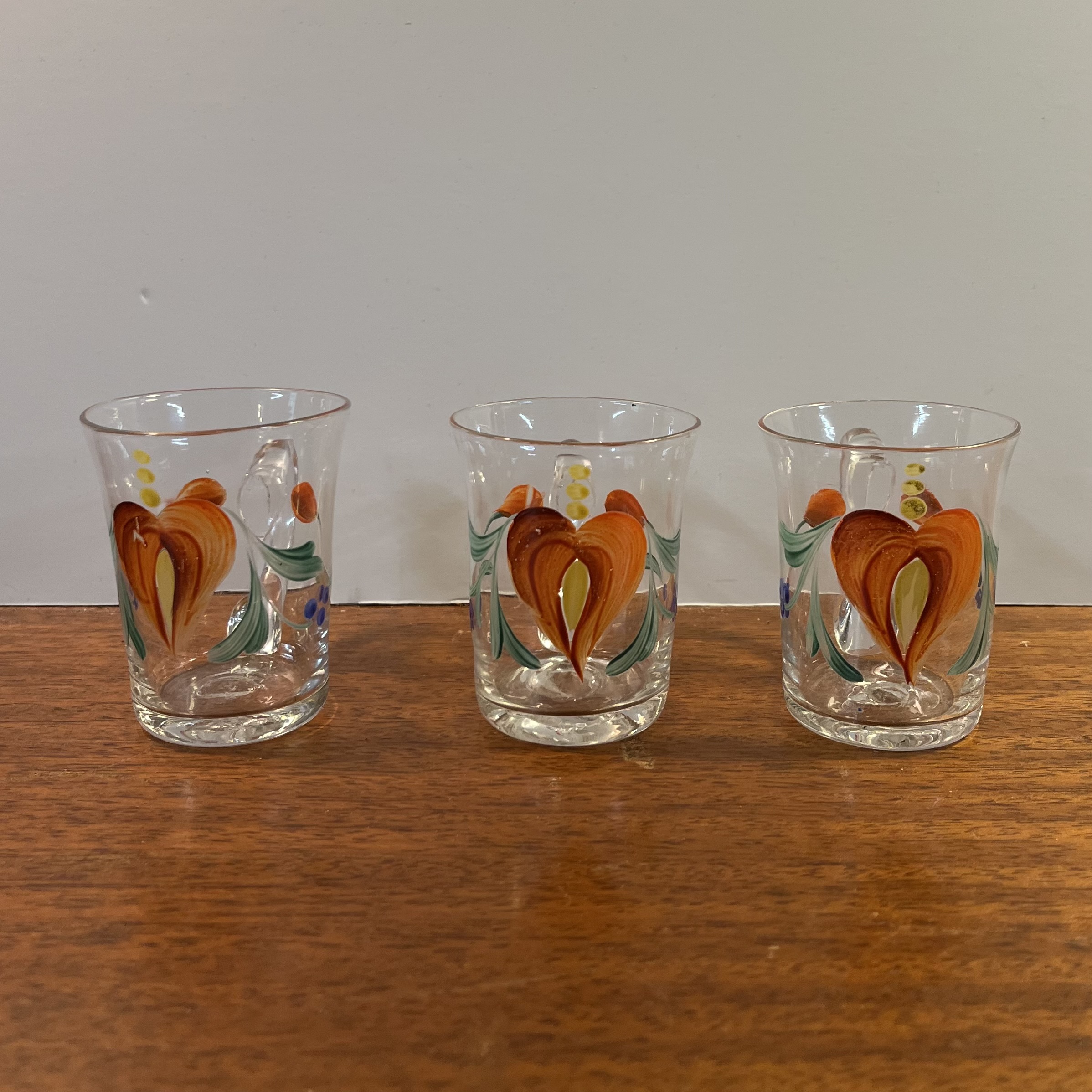A Set of 3 Hand painted Mulled Wine Mugs by Fåglavik