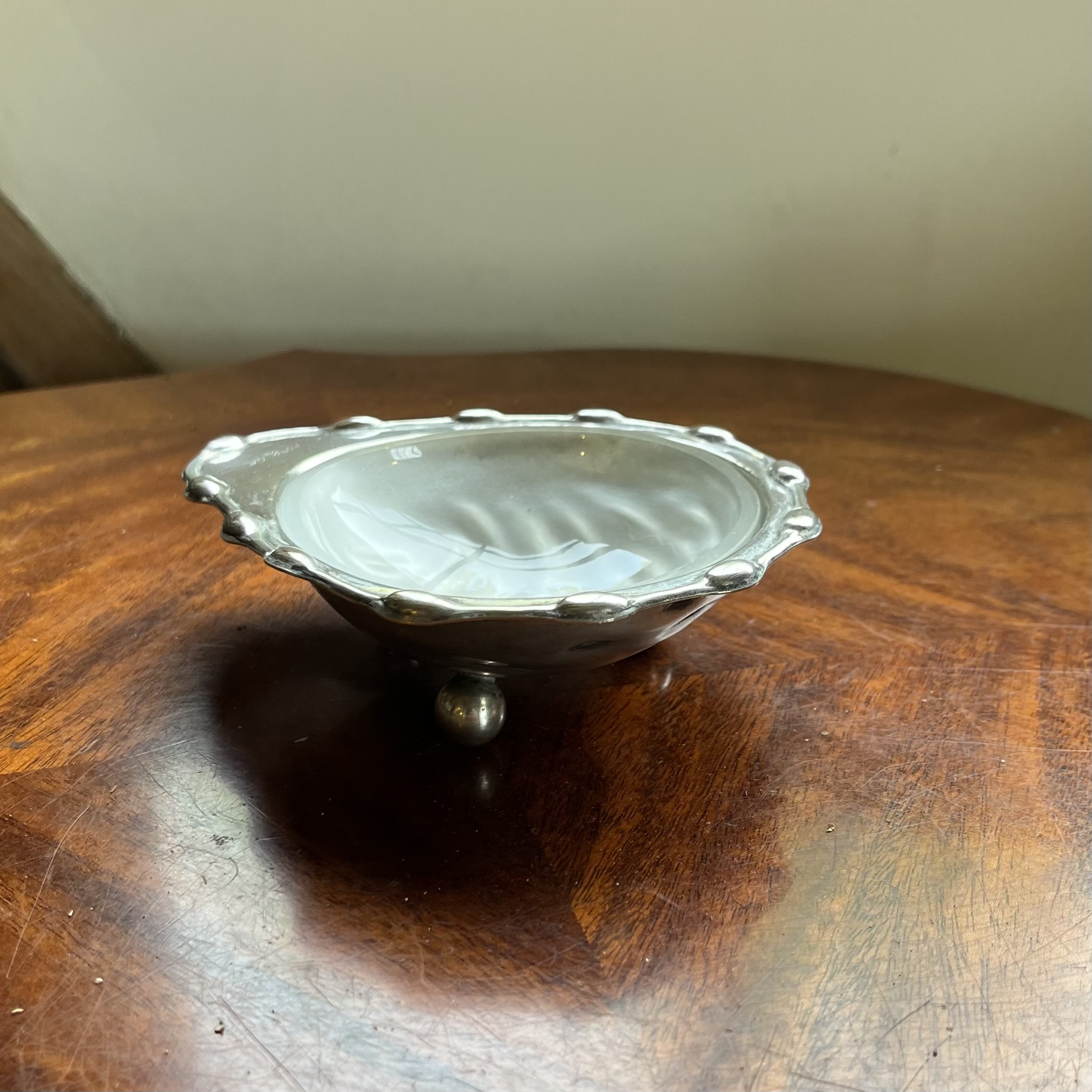 Swedish Butter Dish in Nickel Silver - Dated 1921